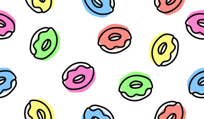 Cute donuts pattern background vector design