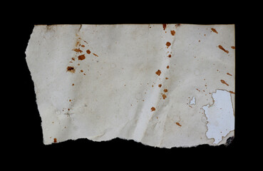 torn ripped paper on black background.