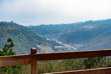 Fototapeta premium mountain landscape with wooden fence