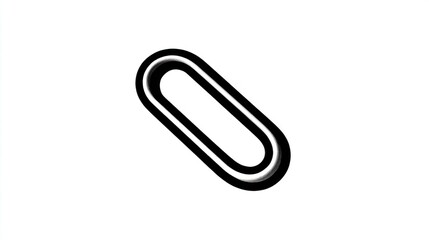 Obraz premium A geometric illustration of a black and white oval shape with a three-dimensional effect