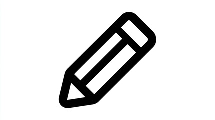 Fototapeta premium Bold black outline of a pencil with a rectangular eraser at the end