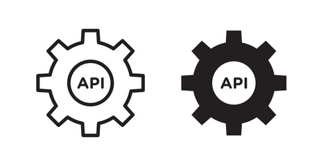 API icons, black line art and clipart vector logo