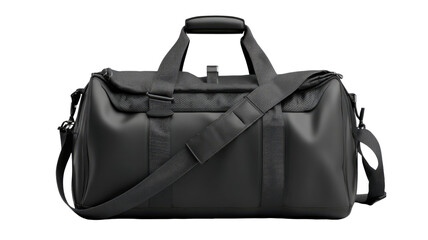 Naklejka premium Black leather bag modern fashion accessory luxury handbag textured material retail product studio lighting isolated on white background