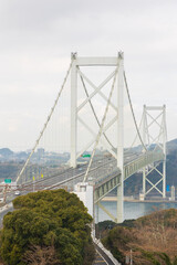 日本の風景・冬　福岡県北九州市門司　和布刈公園から関門橋を望む　