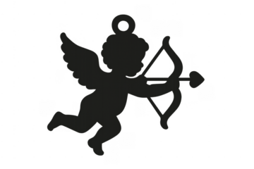 Cupid cherub angel silhouette shooting love arrow