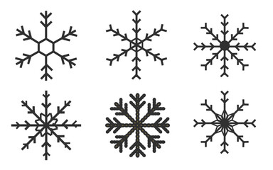 Snowflakes vector set. Set of snowflakes illustrations. Snow flakes vector collection. Snowflake icons.