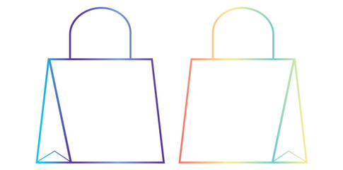 Gradient Shopping Bags On White Background, Business Symbol Vector Illustration.