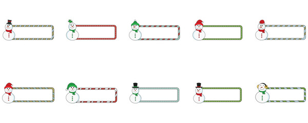 Set of Christmas Candy Cane Border Illustration