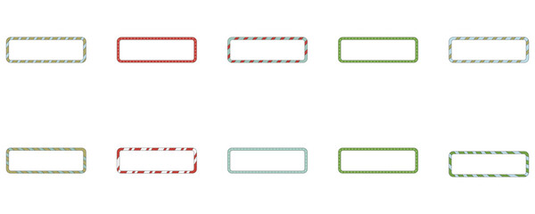 Set of Christmas Candy Cane Border Illustration