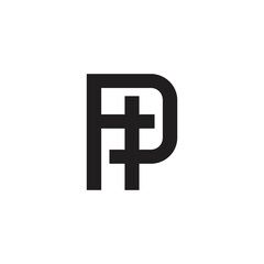 letter fdp abstract linked geometric lines logo vector