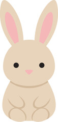 Cute beige bunny rabbit cartoon character illustration.