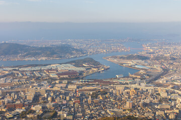 日本の都市風景　福岡県北九州市　皿倉山展望台からの眺望