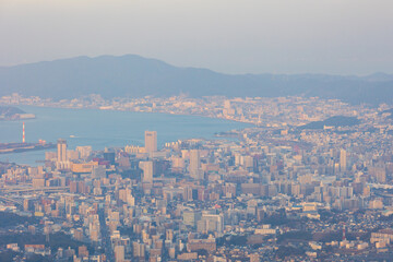 日本の都市風景　福岡県北九州市　皿倉山展望台からの眺望