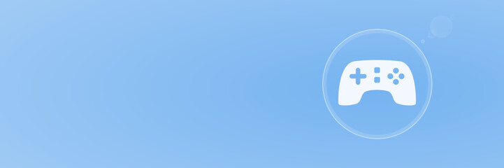 Controller Gaming Icon Vektor Header svg unter 50 kB mit Copy Space für Spiele, Zocken und Unterhaltung © sh99