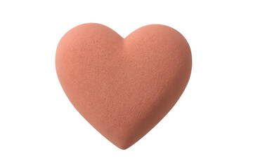 Pink velvet heart symbolizing love and romance