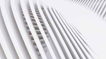 Obraz premium Abstract Curved Shapes. White Circular Background.