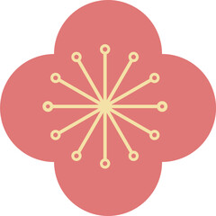 simple graphic of pink plum blossom