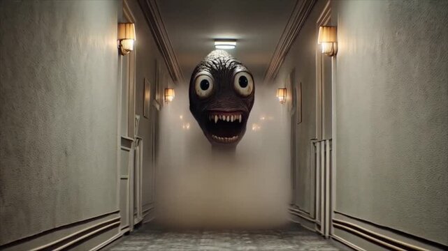 Nightmare in the Hallway - A Horror Scene Unfolds.