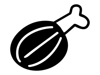 Meat with bone outline. Hand drawn vector isolated illustration. 