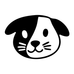 Dog face outline doodle. Hand drawn vector isolated illustration. 