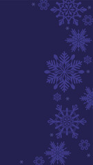 シンプルでシックな雪の花のイラスト背景・縦型16:9