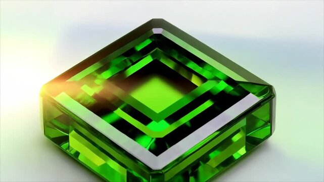 Emerald Gemstone - A Captivating Square Cut Jewel.