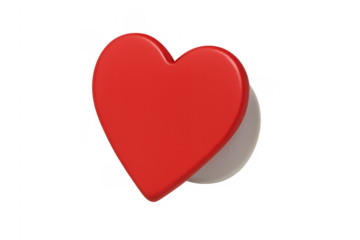 Red 3d heart love symbol transparent background