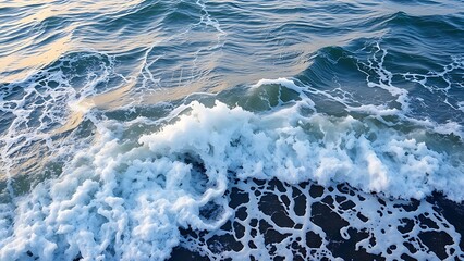 Dynamic meeting point of river and sea waves during tide change in a natural landscape.
