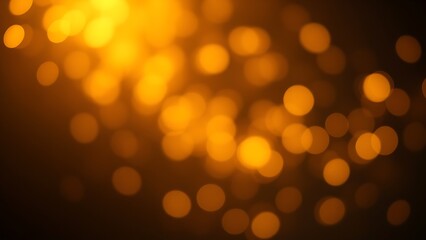 Dreamy golden bokeh sparkles on a dark background creating an atmospheric glowing effect.