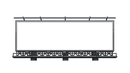 Blank white billboard structure with dark gray metal truss support