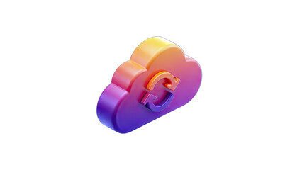Cloud Icon with Refresh Symbol - Data Synchronization Concept