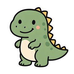 Cute Kawaii Dinosaur Character Illustration