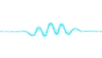 A continuous dashed squiggly line drawn in bright blue against a white background,  organic,  whimsical