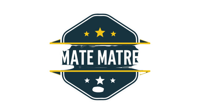 Retro Emblem Badge with Stars and the Text Mate Matre in a Dark Background Emblematic Design Element for Branding or Decoration