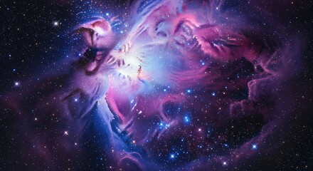 Deep Space Nebula and Stars Vertical Cosmic