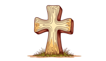 Rustic timber artifact with spiritual mood for nativity scene on transparent background