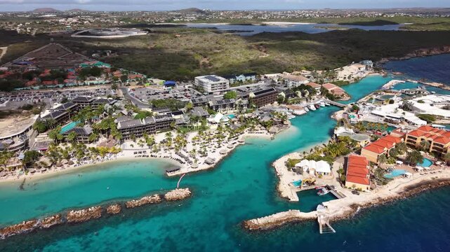 4K 60FPS Cinematic Footage: Mambo Beach Flyover, Curacao Resort and Sea Aquarium.