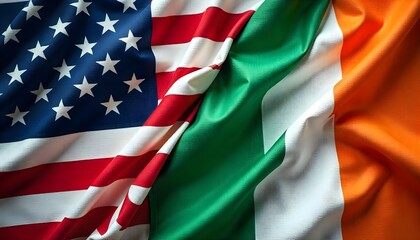 The Irish and American flags, symbolizing the shared heritage and cultural ties during Irish American Heritage Month in March