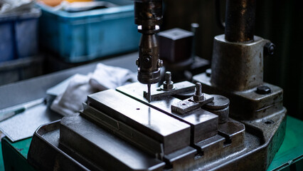 Tapping Machine Performing Thread Cutting Operation in Factory