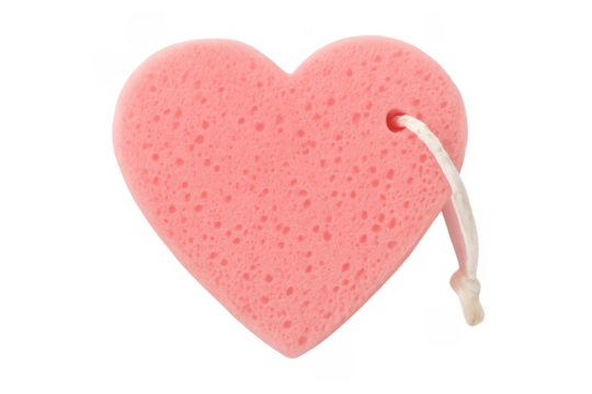 Pink heart-shaped sponge for body care and hygiene - Powered by Adobe