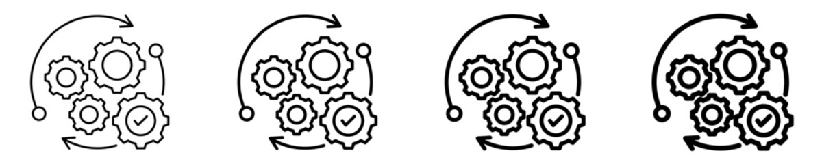 Obraz premium Process Automation Icon Set Different Style Collection 