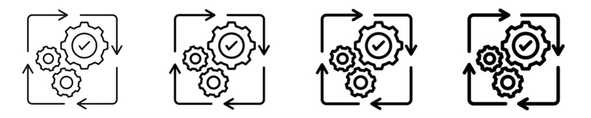 Automated Approval Icon Set Different Style Collection
