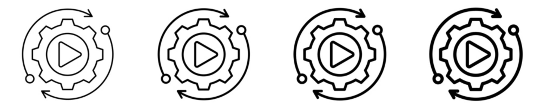 Repetitive Task Icon Set Different Style Collection

