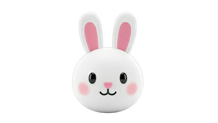 Obraz premium Cute Bunny Face Illustration on White Background