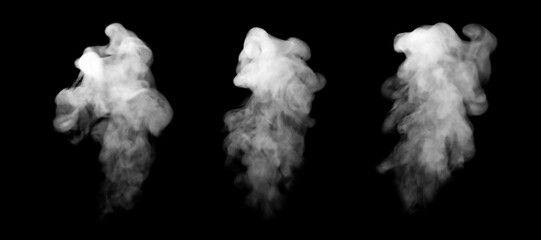 Thick white smoke drifting across a black background, creating soft abstract textures and...