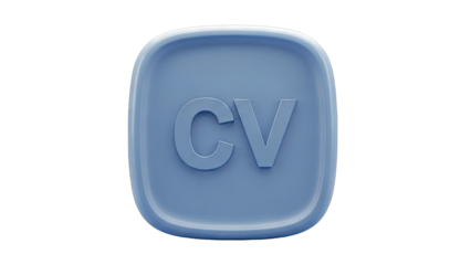 CV Icon on a Blue Button - Job Application Concept