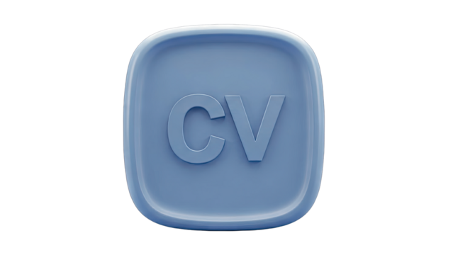 CV Icon on a Blue Button - Job Application Concept - Powered by Adobe