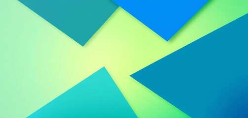 Abstract geometric shapes in calming blues and greens, ideal for office wall,  serenity,  office decor