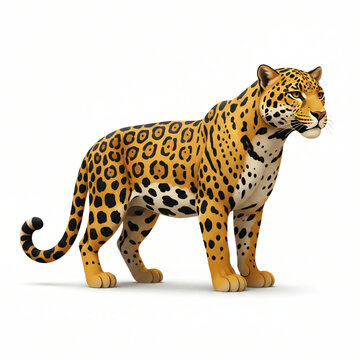  ilustra&ccedil;&atilde;o de uma  On&ccedil;a pintada em cen&aacute;rio branco perfeita para recorte