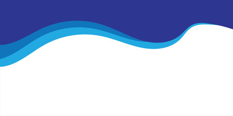 Blue Wave Abstract Background With Curved Ocean Waves And White Space For Modern Design eps10